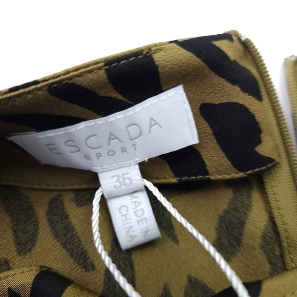 New Escada Olive Black Dress Sz 36 - Picture 11 of 16